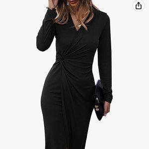 SHIBEVER Long Sleeve Midi Dress